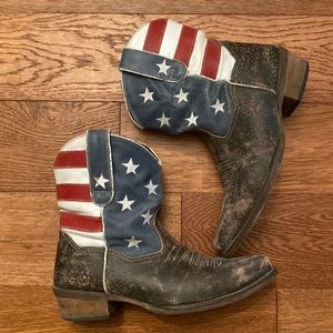 Roper short American flag cowboy boots